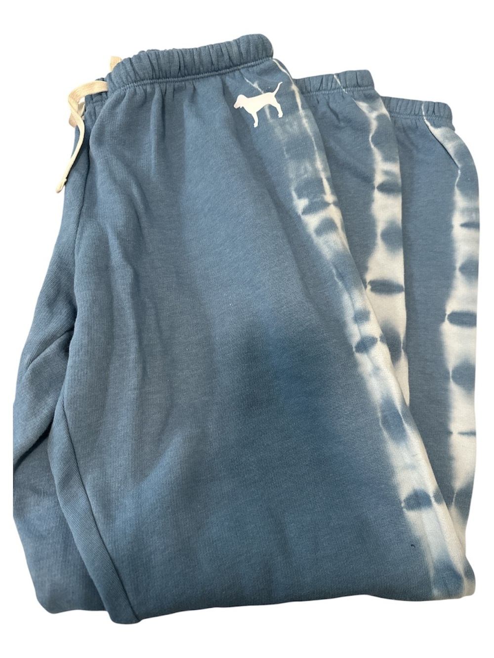 PINK Victoria's Secret Blue Tie-Dye Side Stripe Joggers